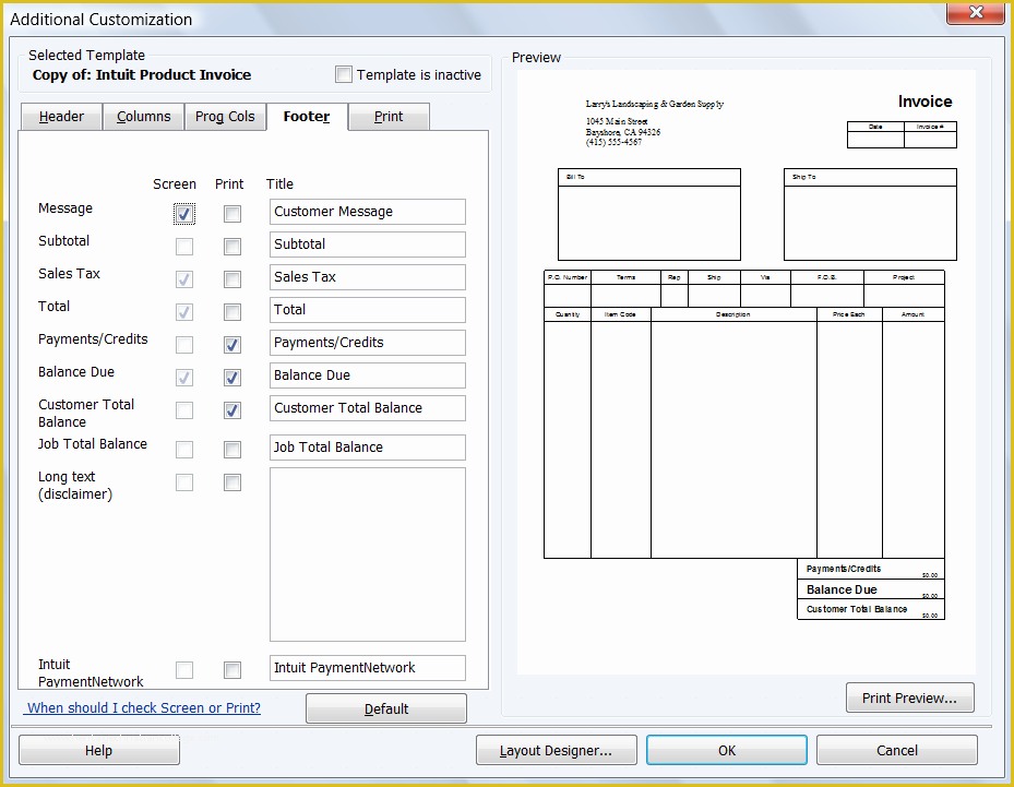 Quickbooks Templates Download Free Of Quickbooks Invoice Template