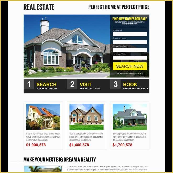 Real Estate Landing Page Template Free Download Of Creative and Appealing Real Estate Small Lead Capture form