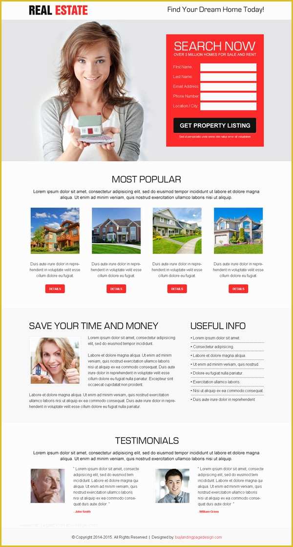 Real Estate Landing Page Template Free Download Of Real Estate Landing Page Design to Promote Your Real