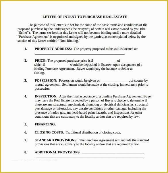 Real Estate Offer Letter Template Free Of 14 Real Estate Letter Intent Templates Free Sample