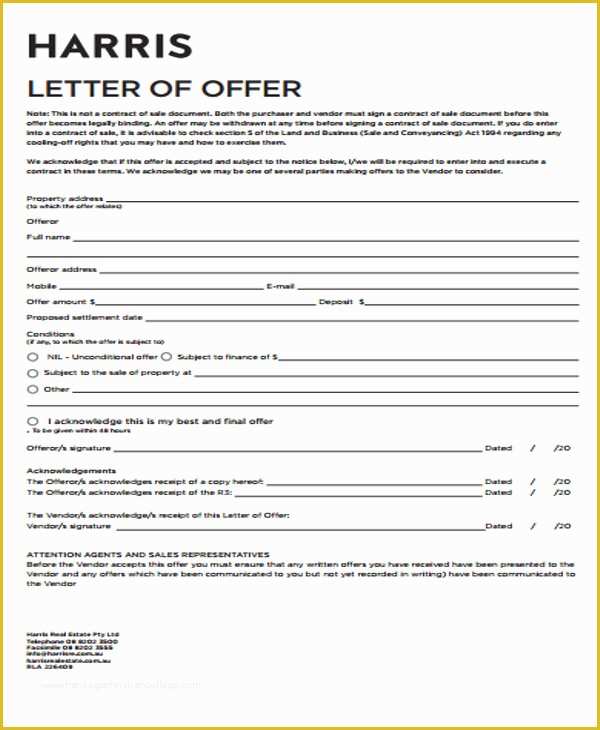 Real Estate Offer Letter Template Free Of 40 Fer Letter Templates In Pdf