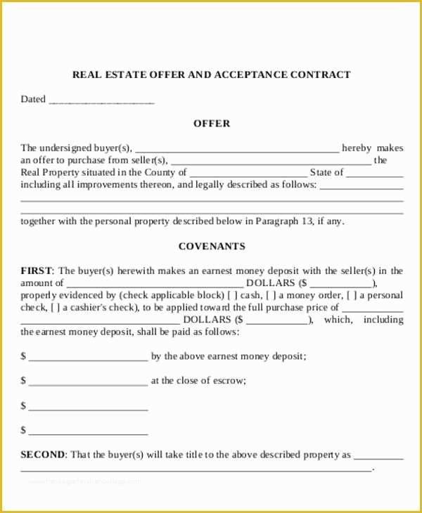 Real Estate Offer Letter Template Free Of 8 Real Estate Fer Letter Template 9 Free Word Pdf