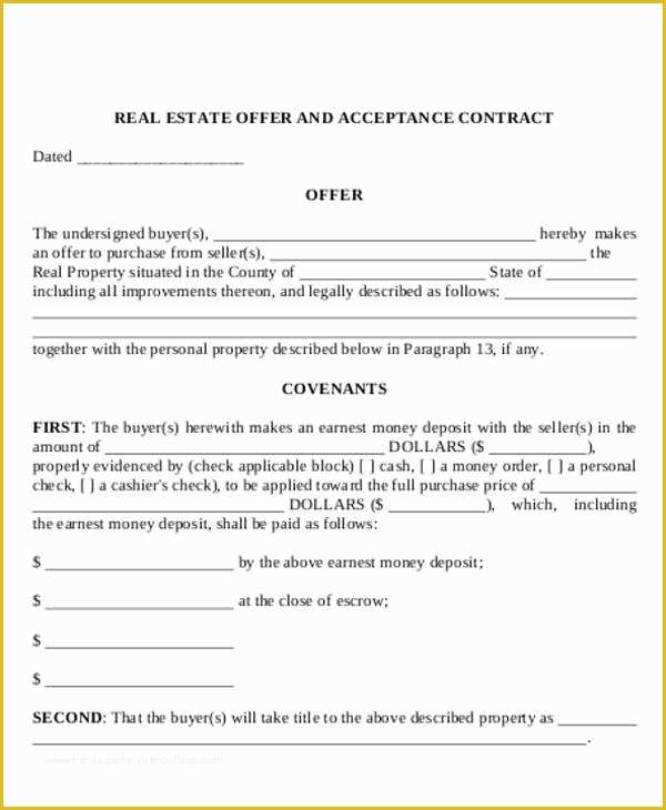 Real Estate Offer Letter Template Free Of 8 Real Estate Fer Letter Template 9 Free Word Pdf