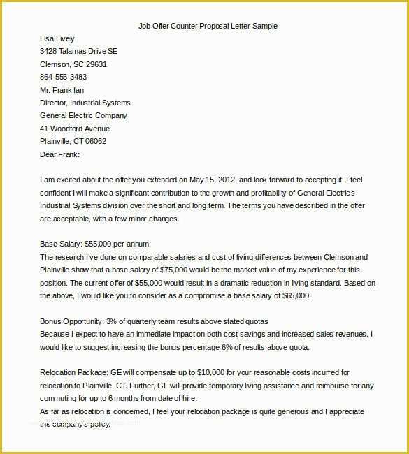 Real Estate Offer Letter Template Free Of Amazing Sample Counter Fer Letters – Letter format Writing