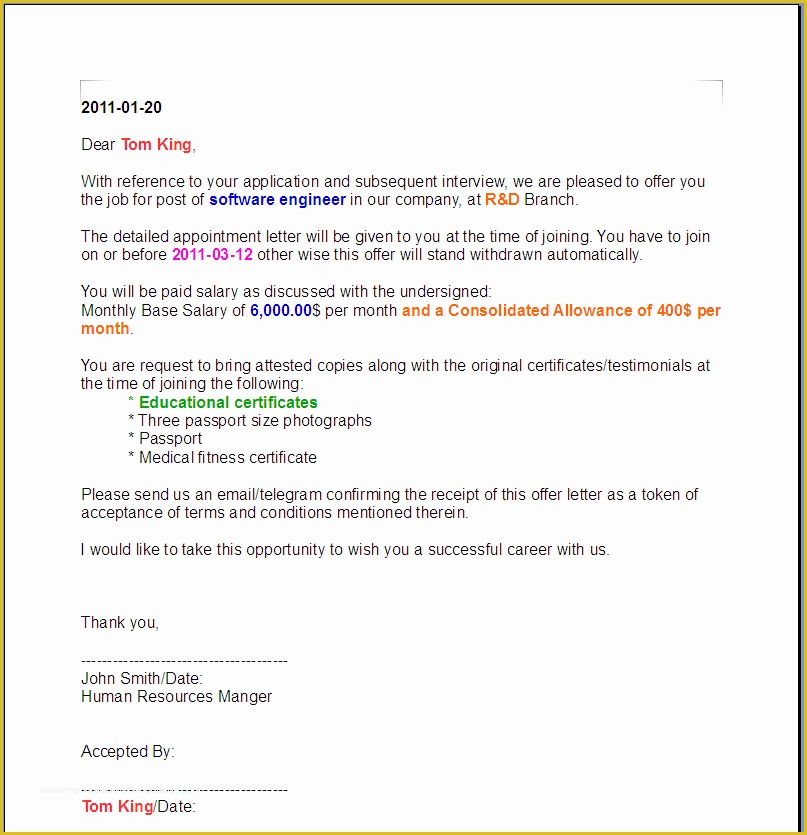 Real Estate Offer Letter Template Free Of Free Printable Fer Letter Sample form Generic