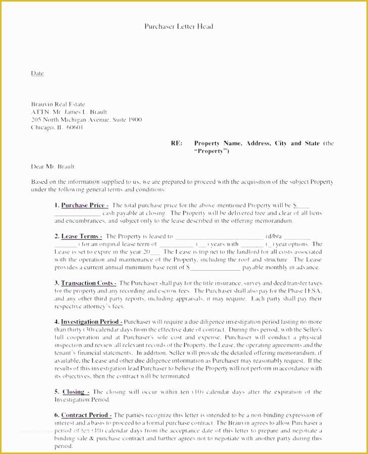 Real Estate Offer Letter Template Free Of Mercial Fer Template Mercial Real Estate Fer