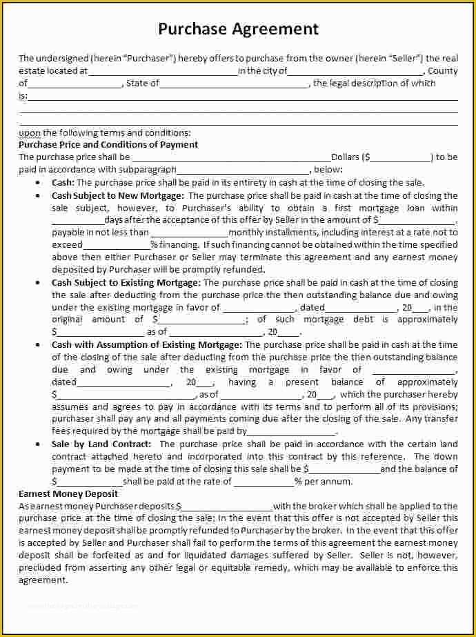 Real Estate Sales Agreement Template Free Of 4 Real Estate Contract Template