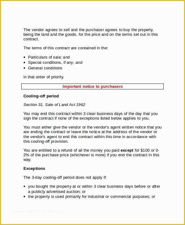 Real Estate Sales Agreement Template Free Of 8 Sample Sales Contracts