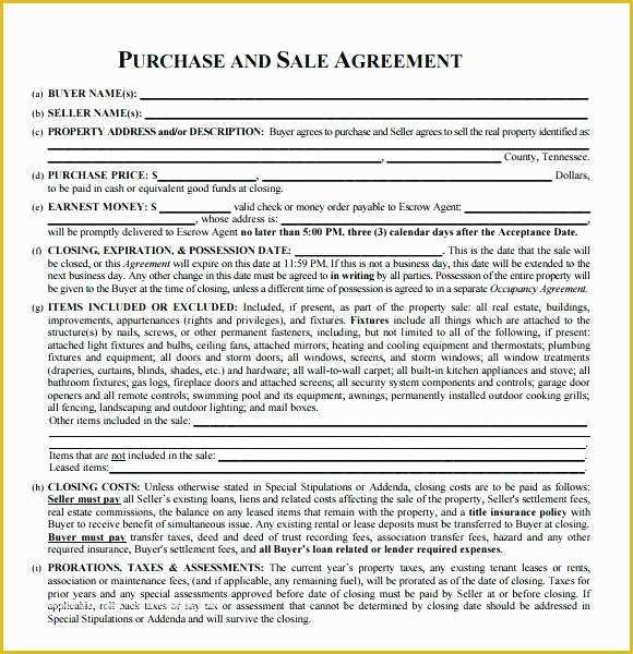 Real Estate Sales Agreement Template Free Of Addendum to Real Estate Purchase Sale Agreement Sales