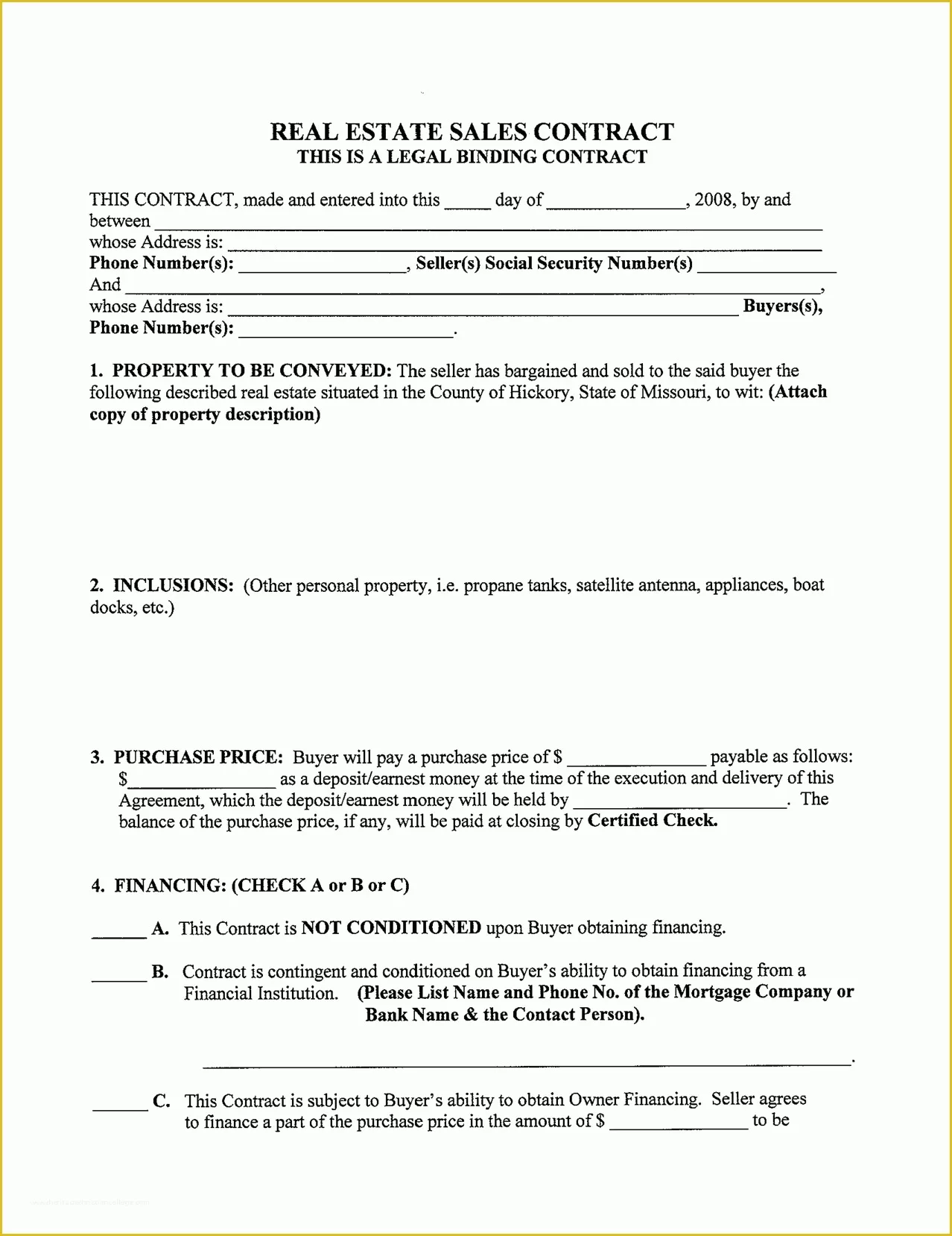 Real Estate Sales Agreement Template Free Of Blank Sales Contract Mughals