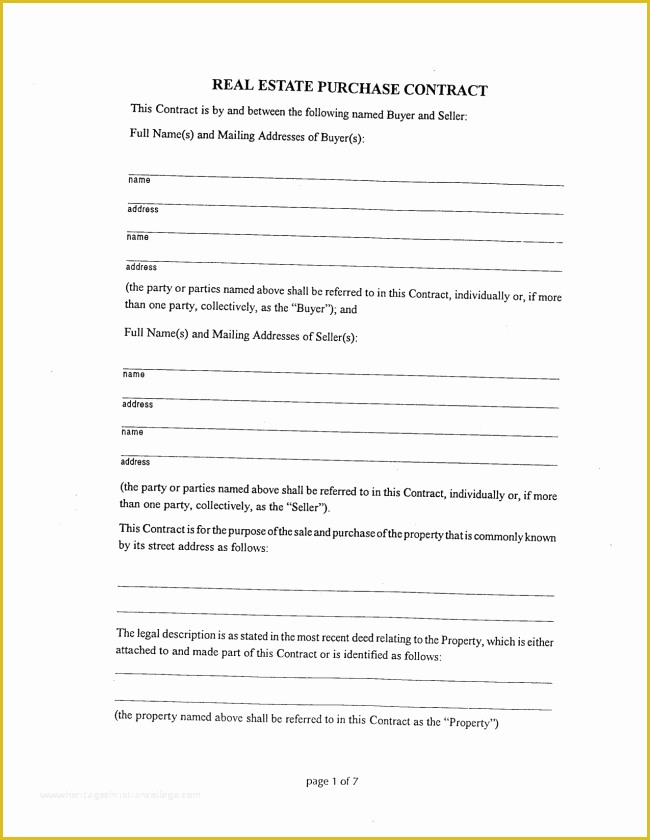 Real Estate Sales Agreement Template Free Of Brilliant Real Estate Purchase Contract form Template
