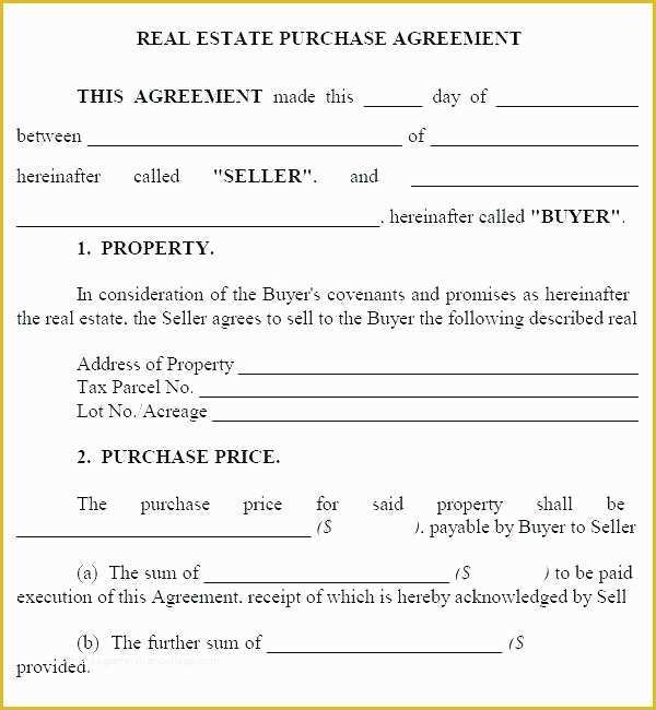 Real Estate Sales Agreement Template Free Of Free Purchase Agreement forms for Real Estate Fer