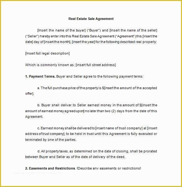 Real Estate Sales Agreement Template Free Of Sales Contract Template 21 Word Pdf Documents Download