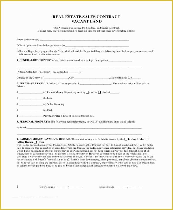 Real Estate Sales Agreement Template Free Of Sample Real Estate Sales Contract form 8 Free Documents