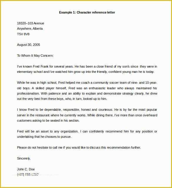 Reference Letter Template Free Of 42 Reference Letter Templates Pdf Doc