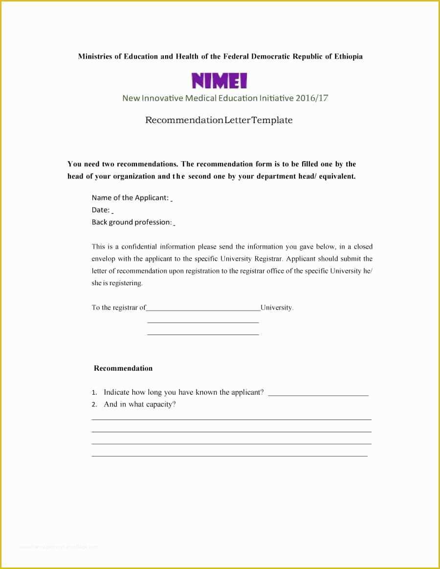 Reference Letter Template Free Of 43 Free Letter Of Re Mendation Templates &amp; Samples