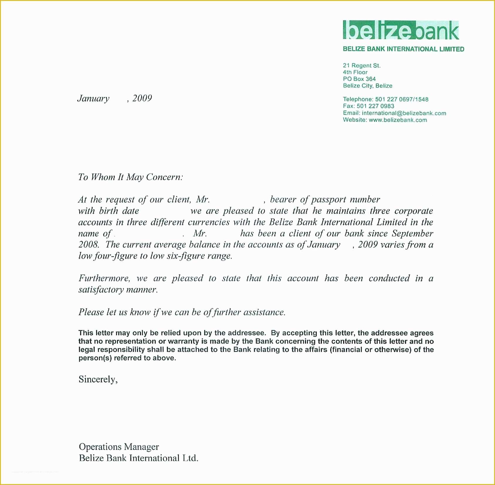 Reference Letter Template Free Of Bank Reference Letter Example Mughals