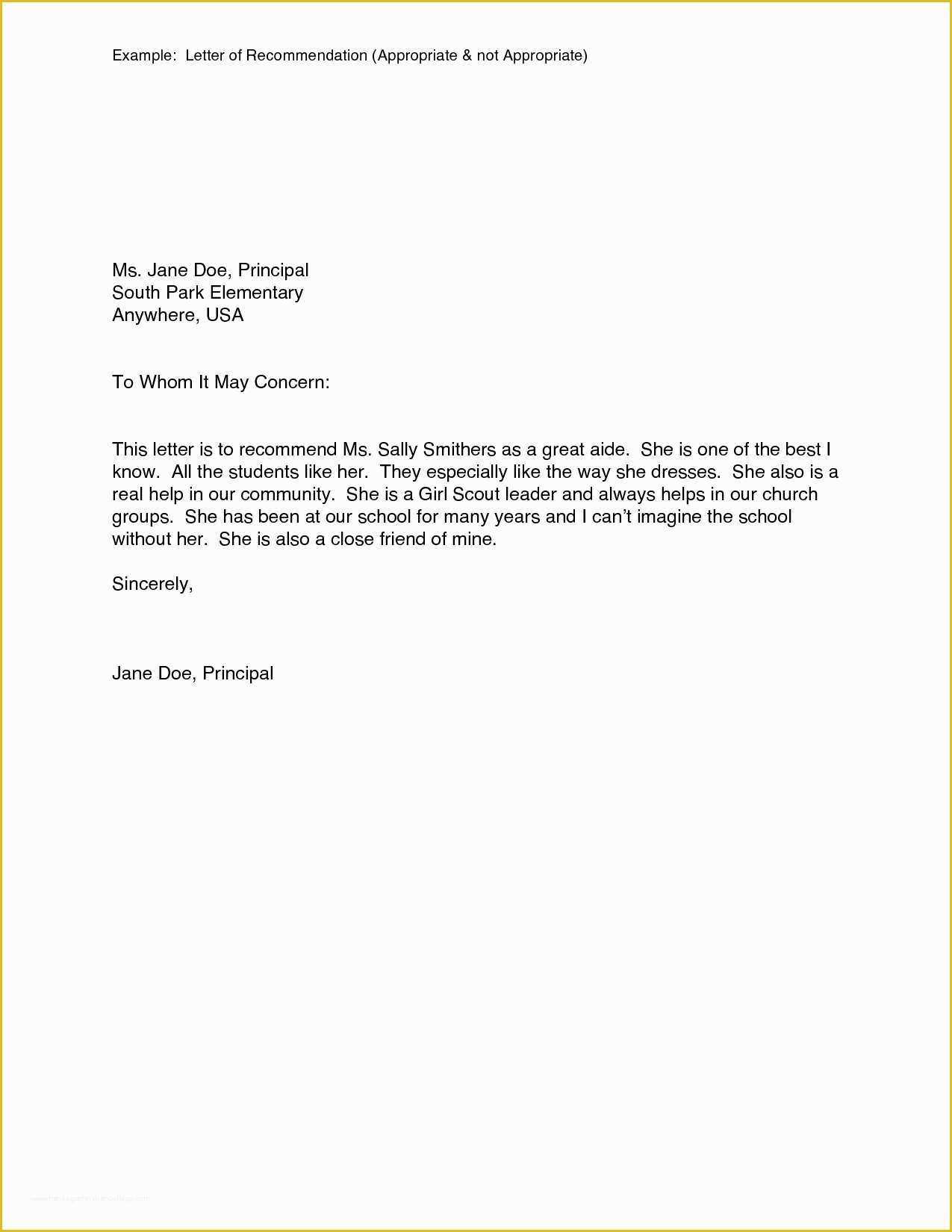 Reference Letter Template Free Of Examples Letter Re Mendation Template