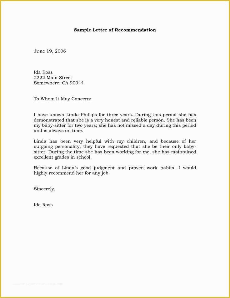 Reference Letter Template Free Of Image Result for Re Mendation Letter Sample