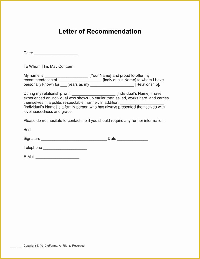 Reference Letter Template Free Of Professional Letter Re Mendation Template Free