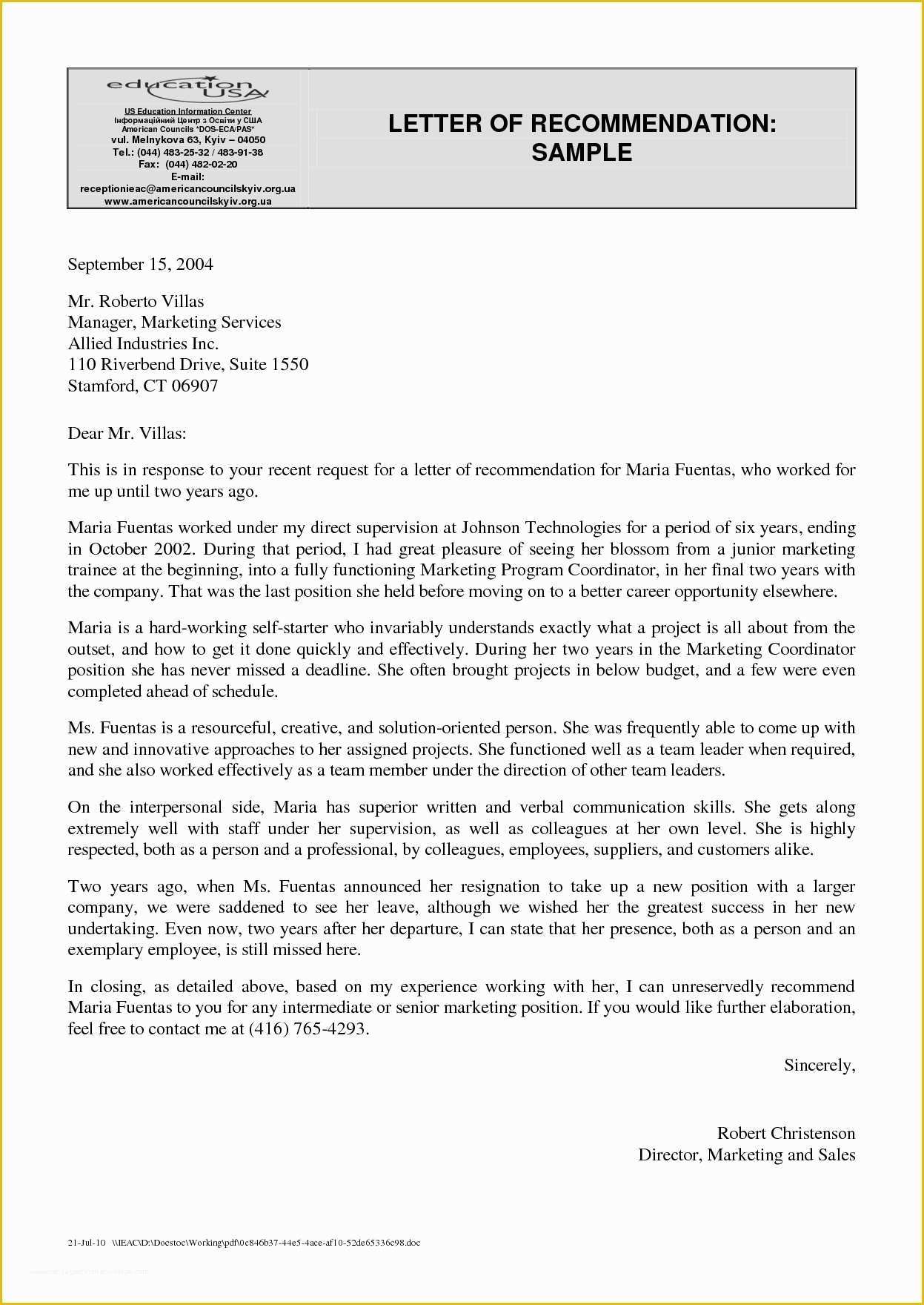 Reference Letter Template Free Of Professional Letter Re Mendation Template