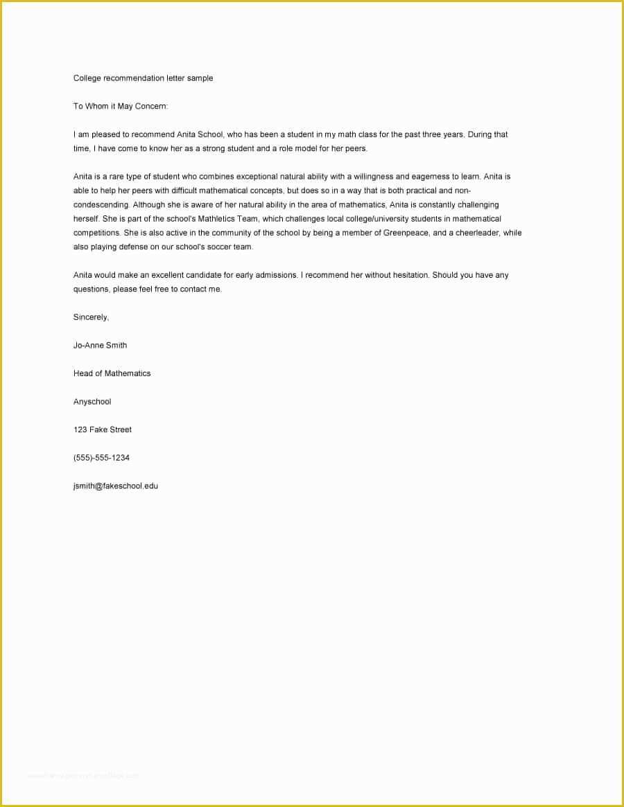 Reference Letter Template Free Of Re Mendation Letter Template