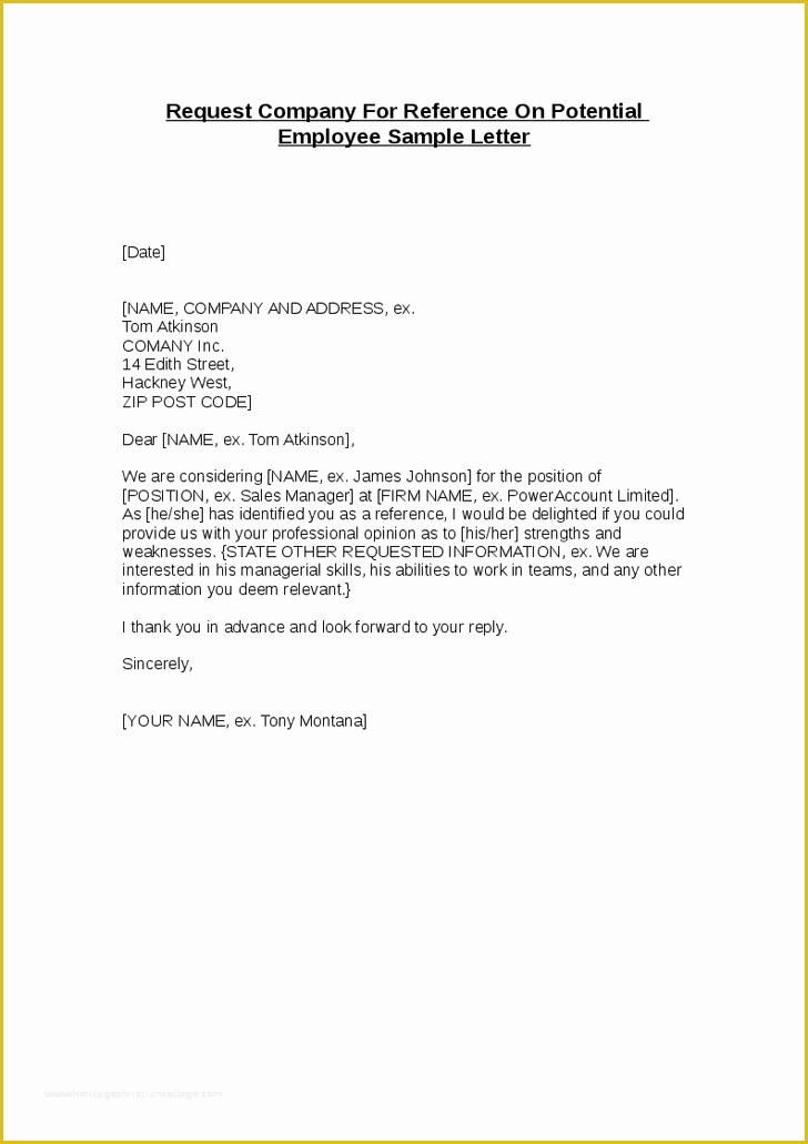 Reference Letter Template Free Of Reference Letter Template Employment – Templates Free