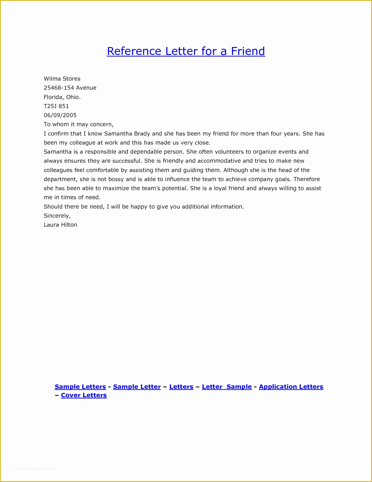 Reference Letter Template Free Of Sample Reference Letter for A Close Friend Cover Letter