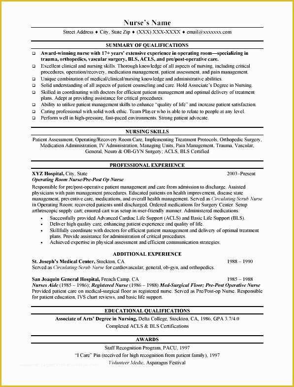 Registered Nurse Resume Template Free Of 12 Best Images About Resumes On Pinterest
