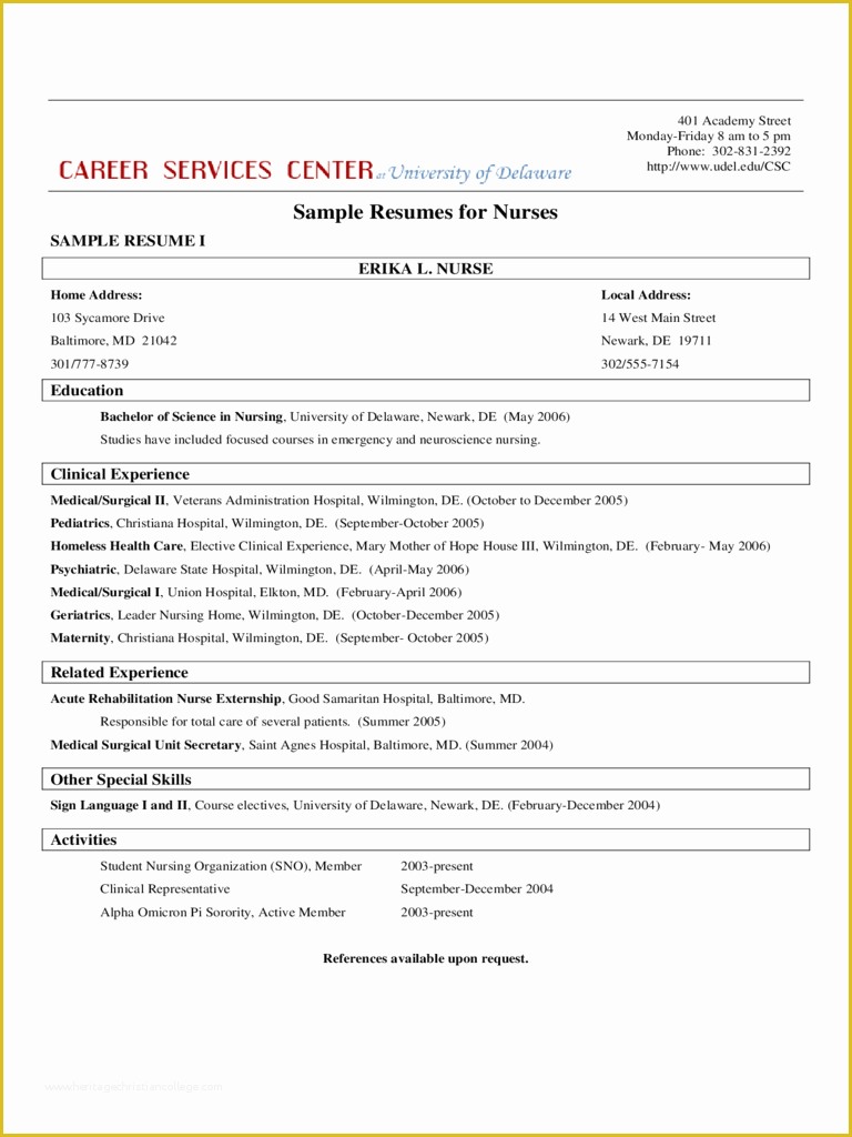 Registered Nurse Resume Template Free Of 2019 Nursing Resume Template Fillable Printable Pdf
