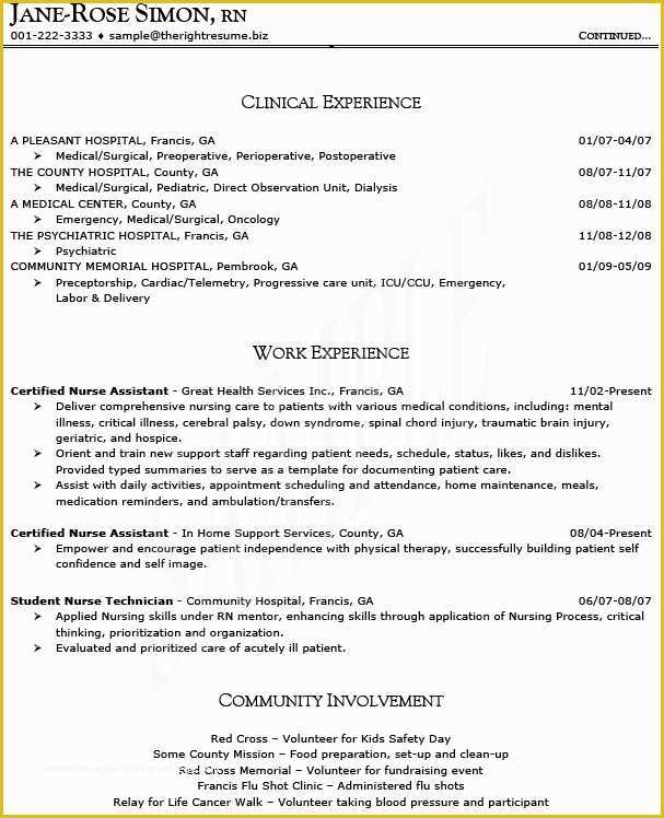 50 Registered Nurse Resume Template Free