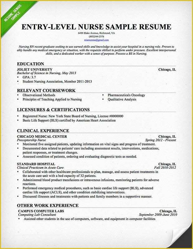 Registered Nurse Resume Template Free Of Entry Level Nurse Resume Template