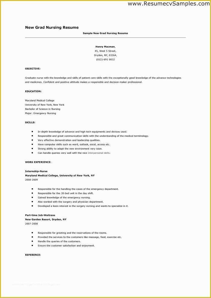 Registered Nurse Resume Template Free Of New Registered Nurse Resume Sample