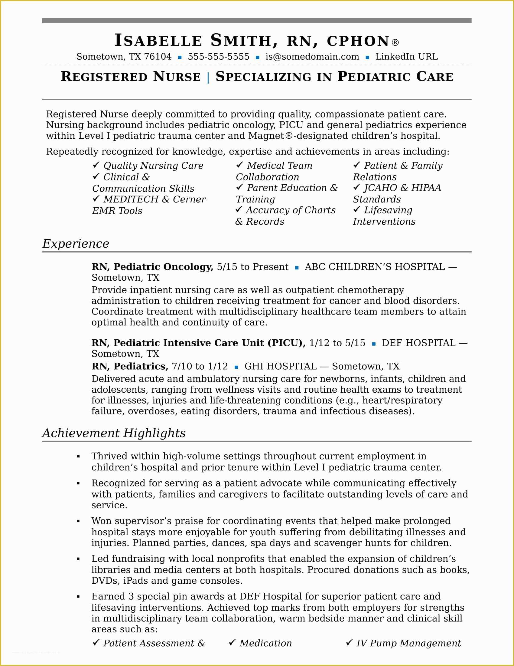 Registered Nurse Resume Template Free Of Nurse Resume Sample