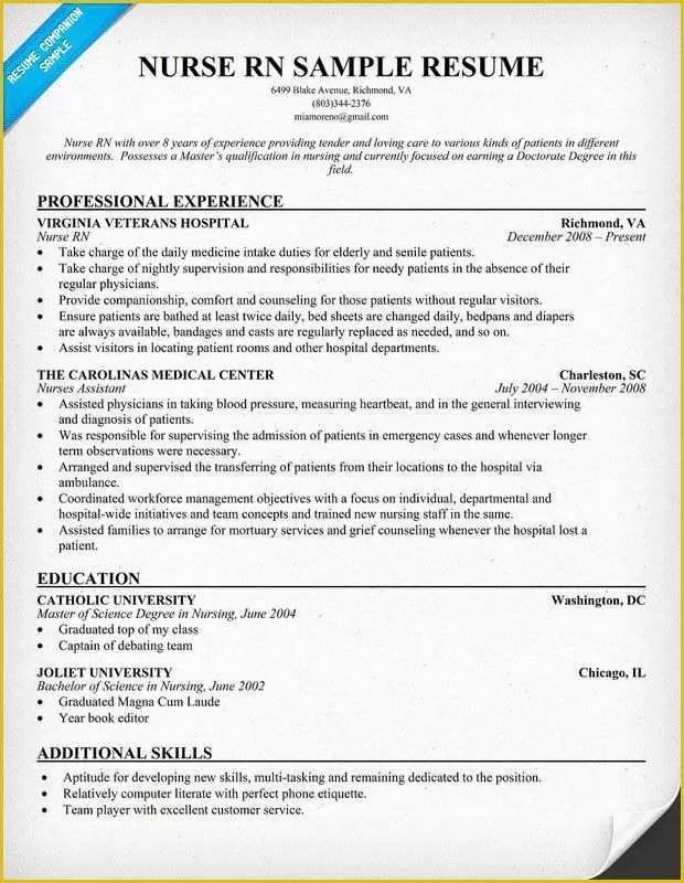 Registered Nurse Resume Template Free Of Nurse Rn Resume Sample Career