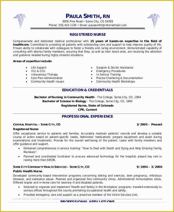 Registered Nurse Resume Template Free Of Registered Nurse Resume Example 7 Free Word Pdf