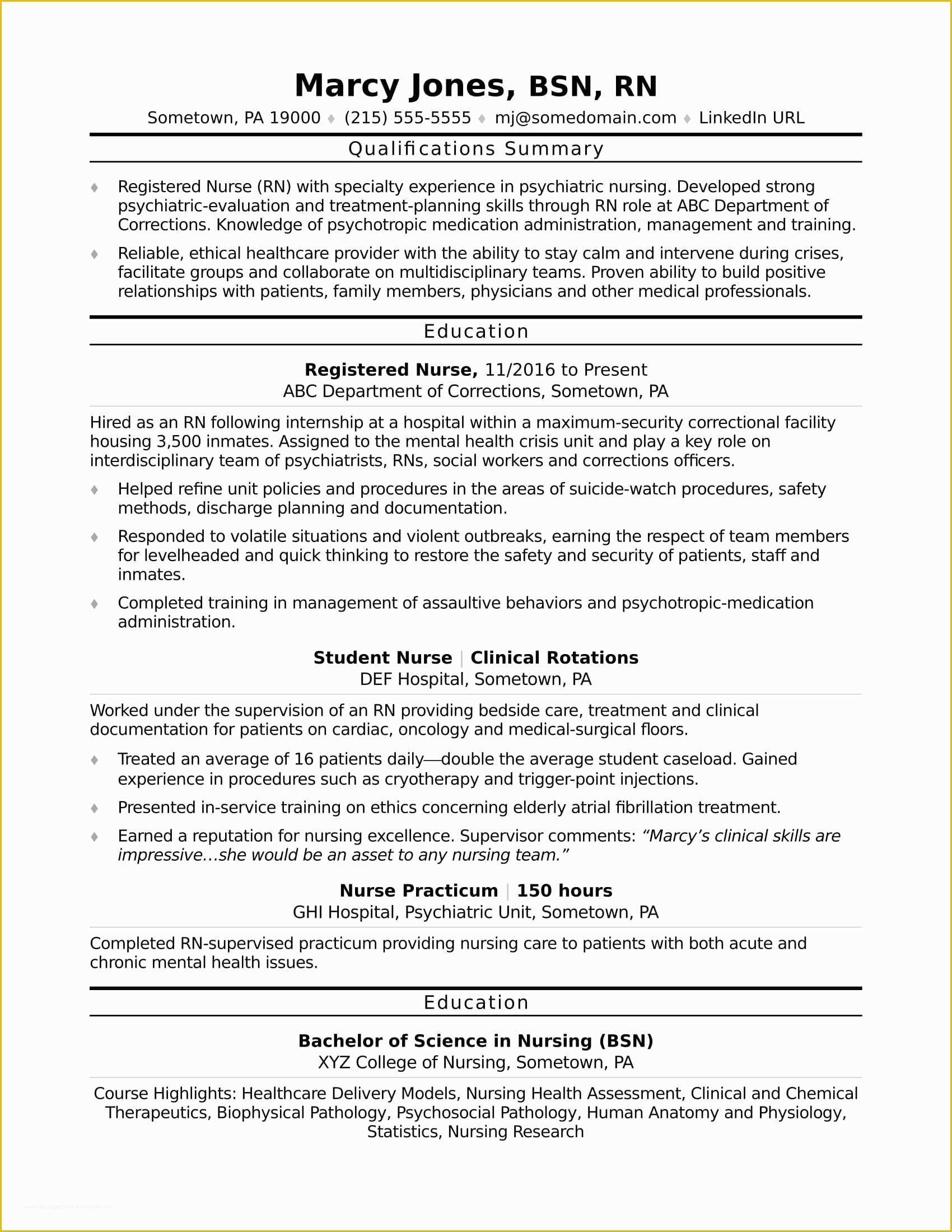 Registered Nurse Resume Template Free Of Registered Nurse Rn Resume Sample