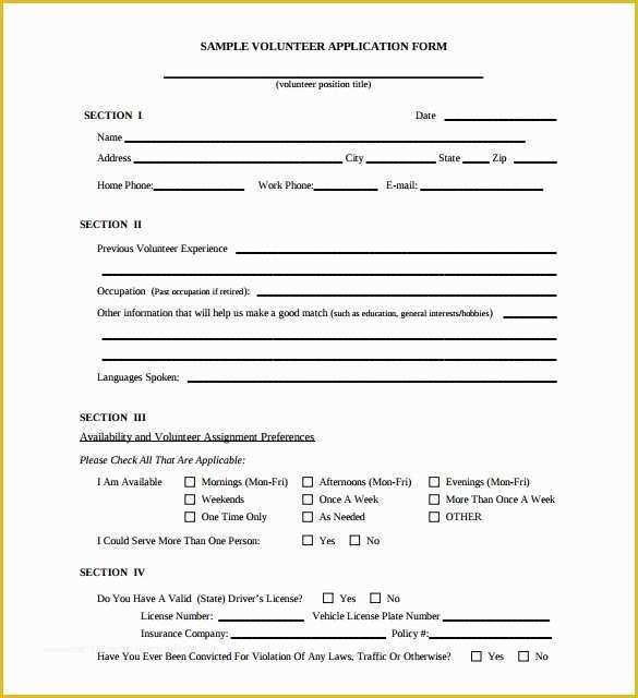 Registration form Template Free Download Of 10 Volunteer Application Template Word Pdf