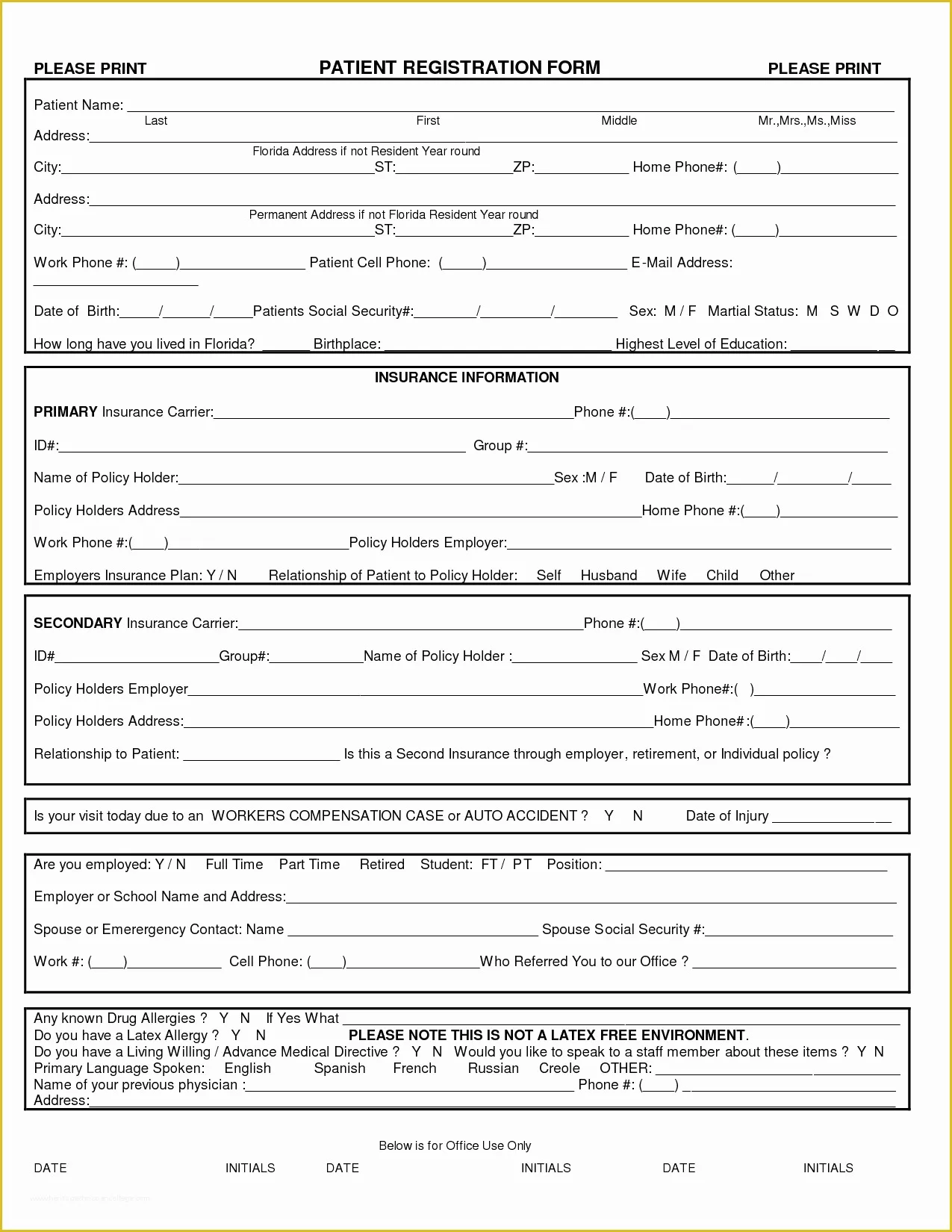 Registration form Template Free Download Of Best S Of Doctor Fice Policy Template Fice