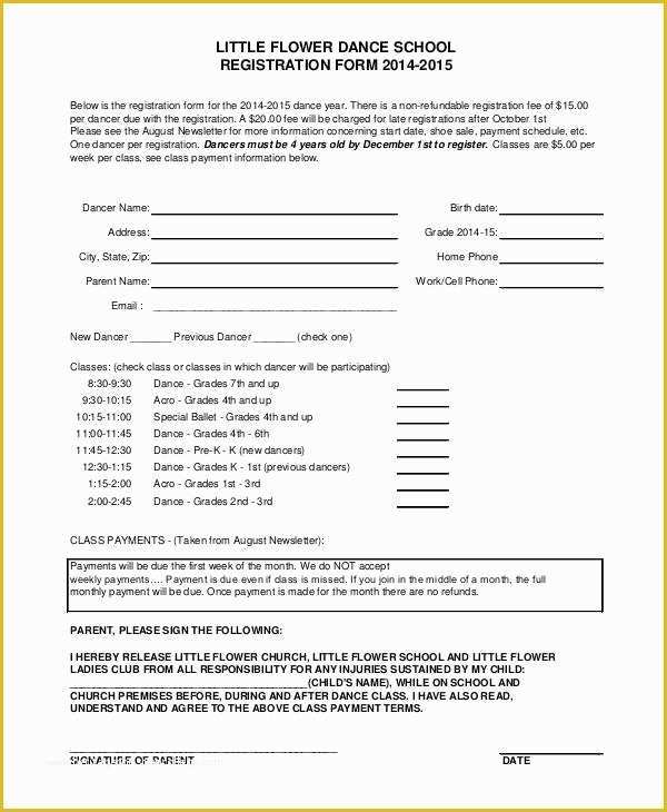 Registration form Template Free Download Of Class Registration form Template Registration form