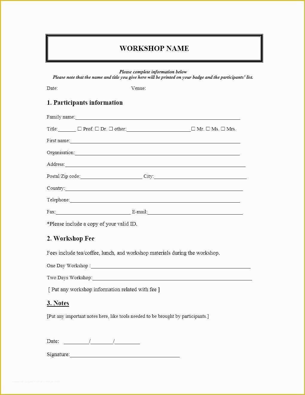 Registration form Template Free Download Of event Registration form Template Microsoft Word
