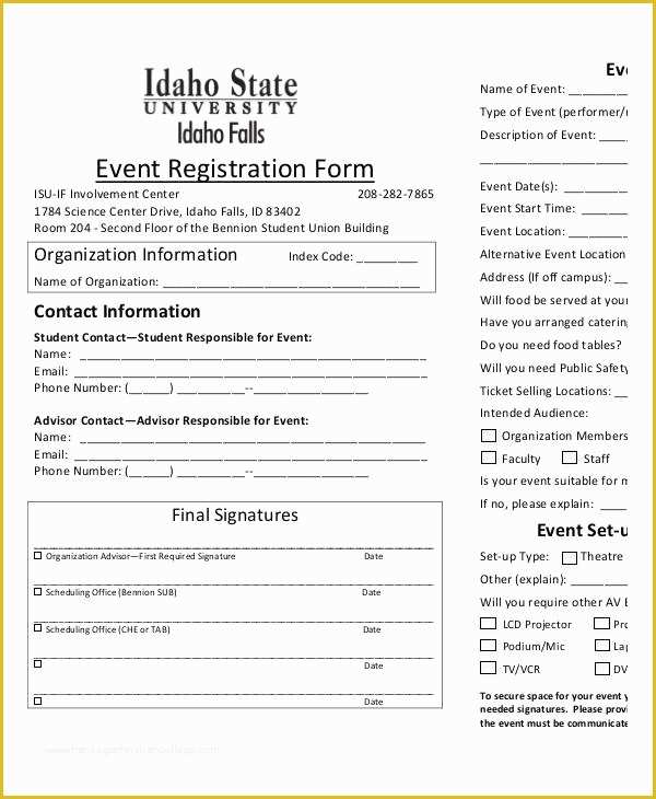 Registration form Template Free Download Of event Registration form Template