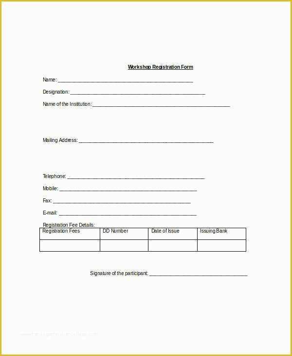 Registration form Template Free Download Of Registration form Template 9 Free Pdf Word Documents