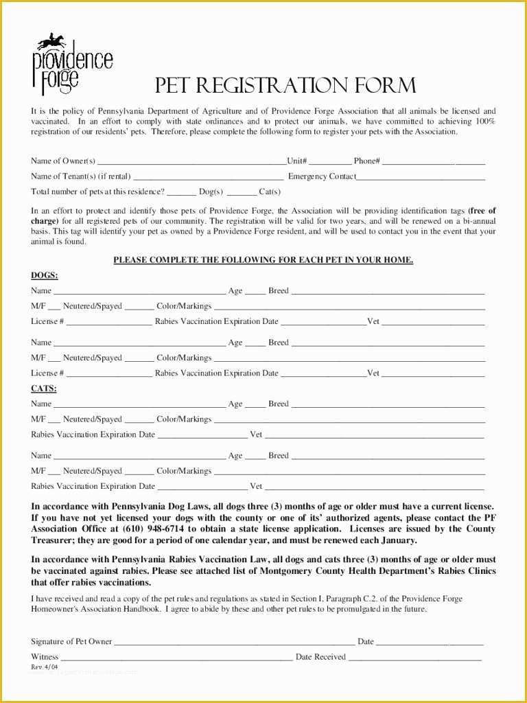 Registration form Template Free Download Of Registration form Template Free Download Pleasant Pet