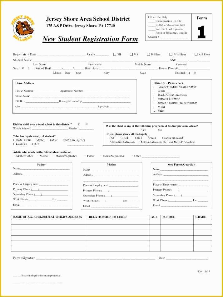 Registration form Template Free Download Of Student Registration form Template Free Download