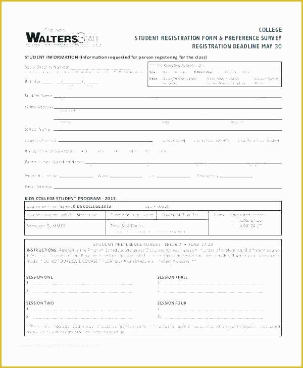 Registration form Template Free Download Of Student Registration form Template Free