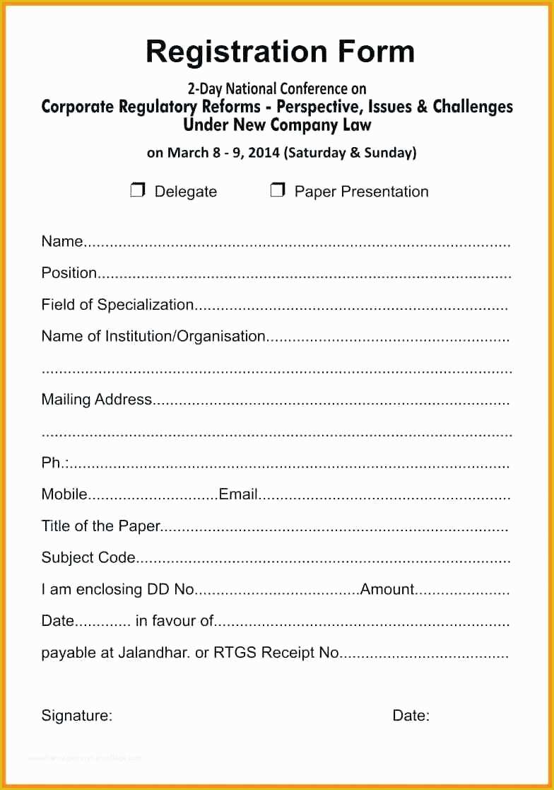Registration form Template Free Download Of Template Reference form Template
