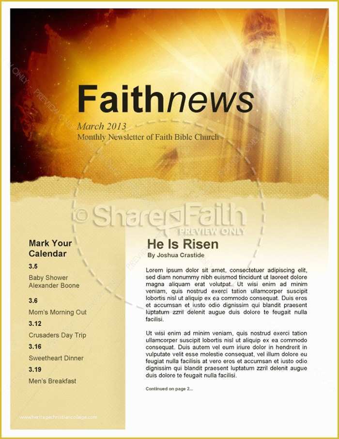 Religious Newsletter Templates Free Of 15 Free Church Newsletter Templates Ms Word Publisher
