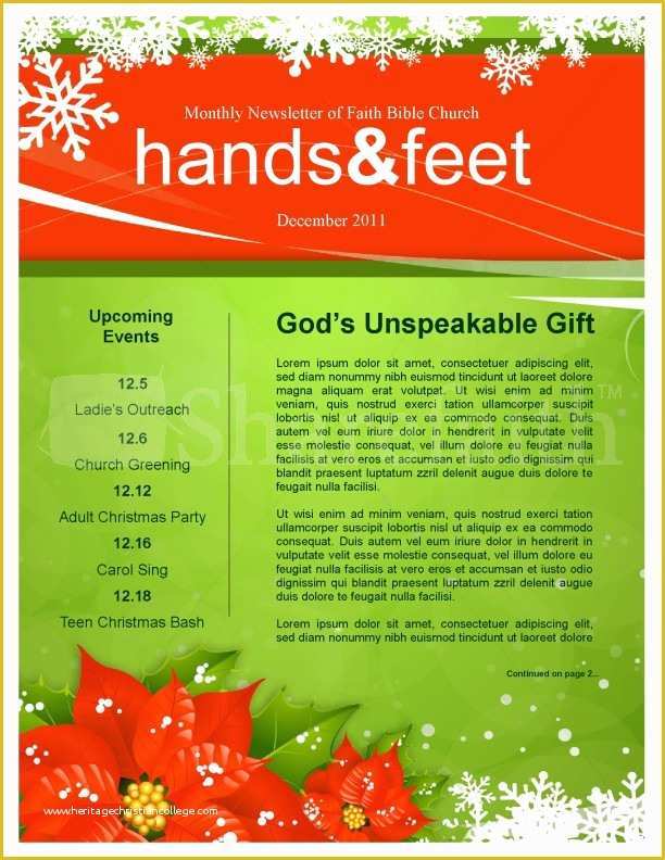 Religious Newsletter Templates Free Of 5 Free Christmas Newsletter Templates for Church