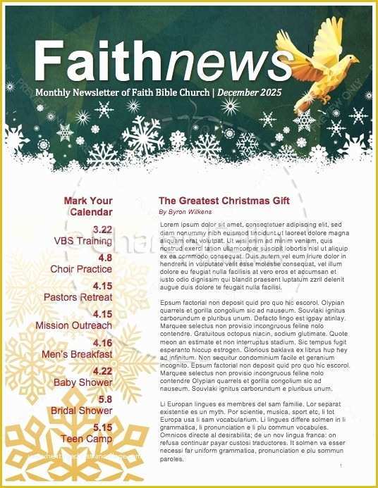 Religious Newsletter Templates Free Of 5 Free Christmas Newsletter Templates for Church